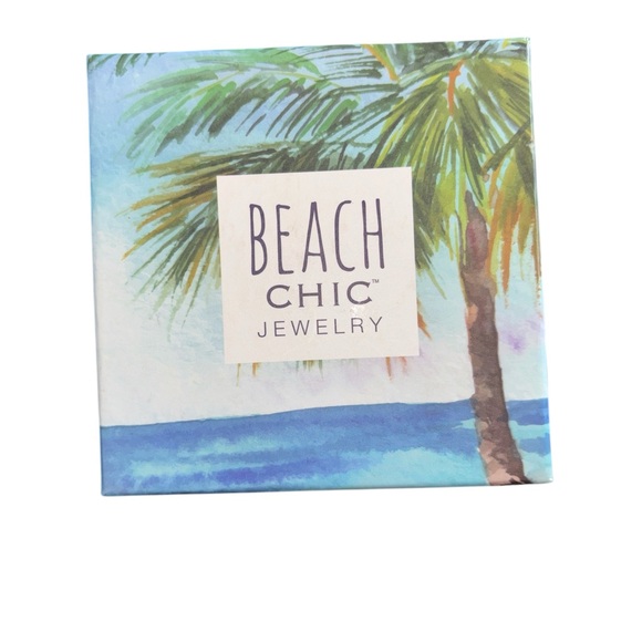 BEACH CHIC HANDMADE JEWELRY Turtle&Turquoise Sterling Silver Plated Earrings NIB - Picture 2 of 7